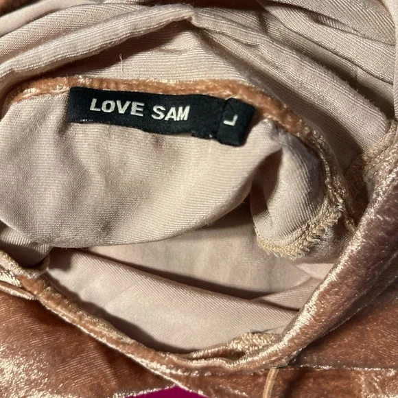 Anthropologie Crushed Velvet Hoodie Pink Gold Ruffle Accents Retro Lounge Large - Picture 6 of 9